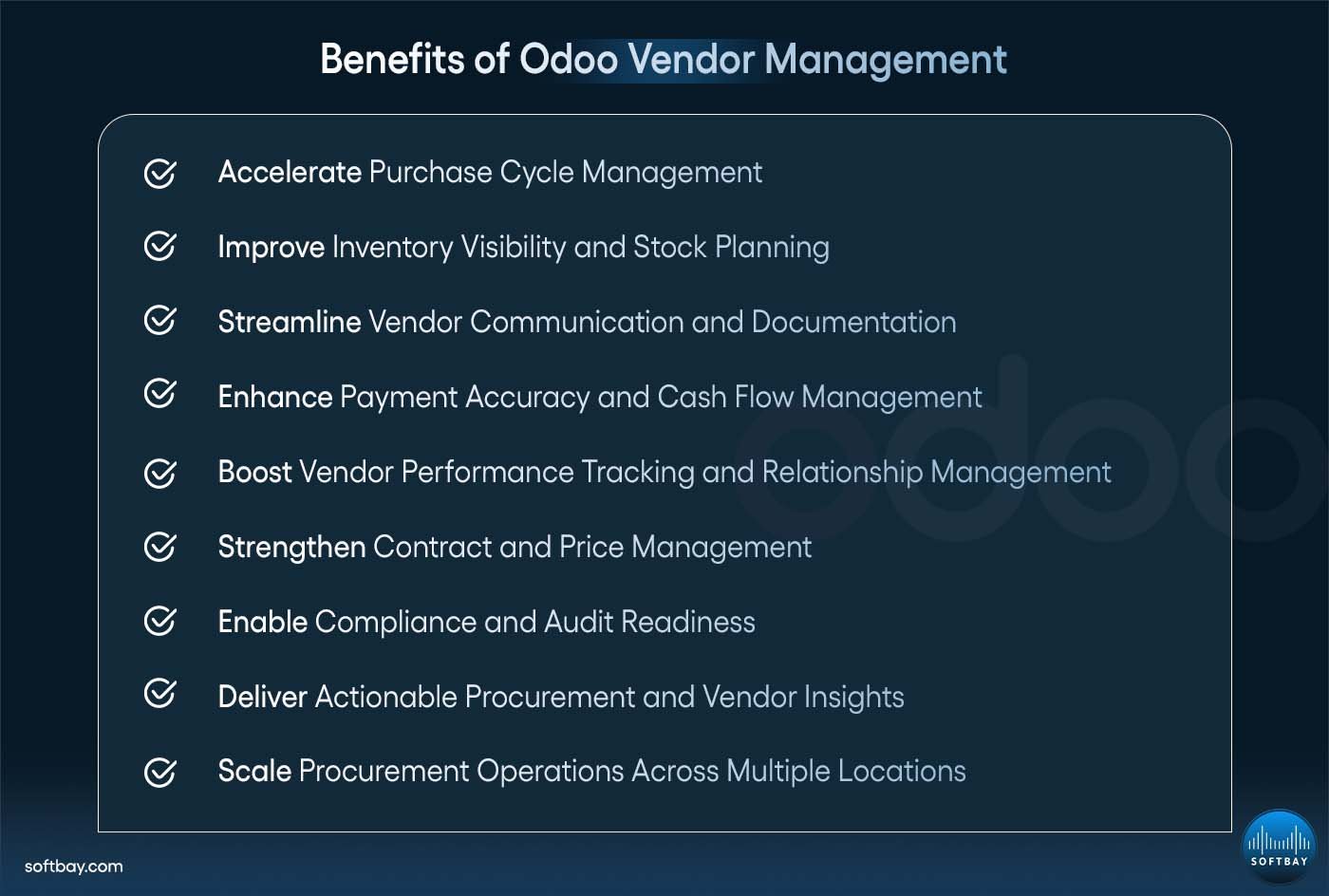 Benefits of Odoo Vendor Management