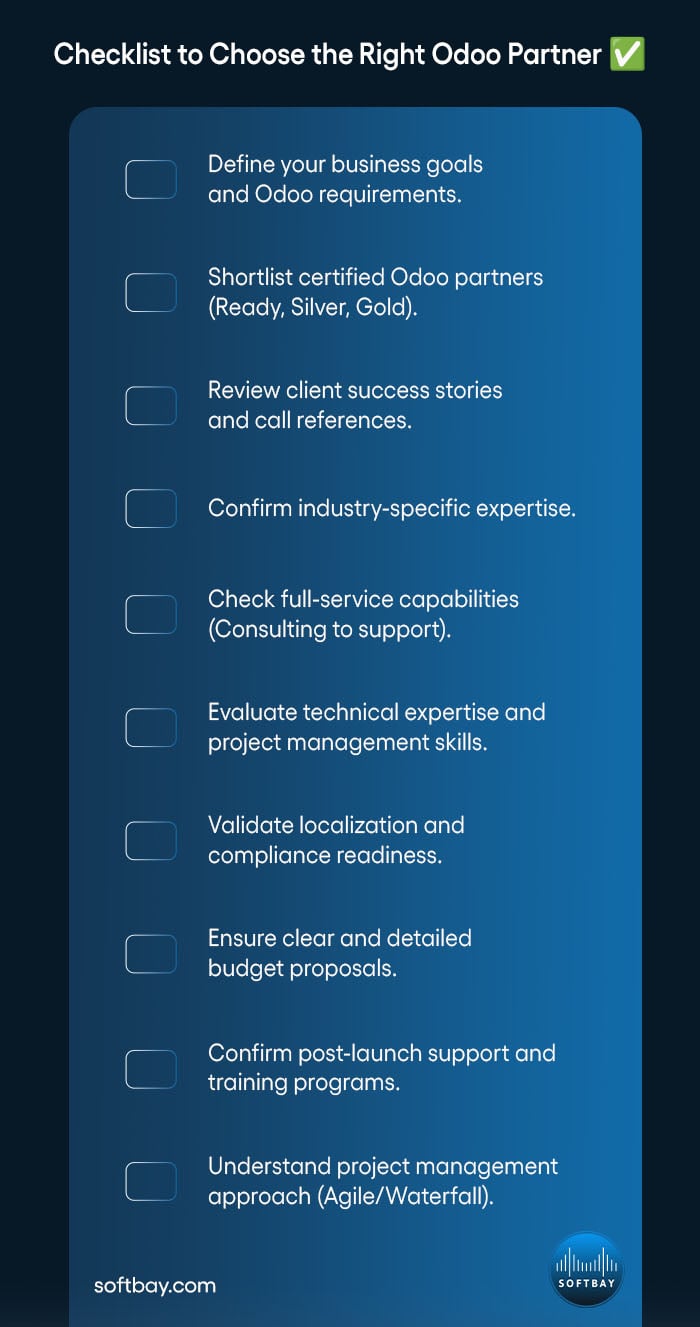 Checklist to Choose the Right Odoo Partner