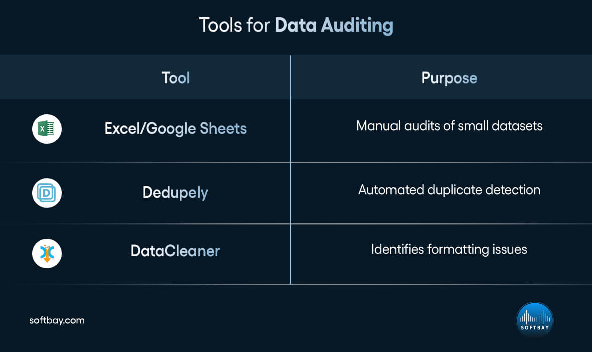 Tools for Data Auditing